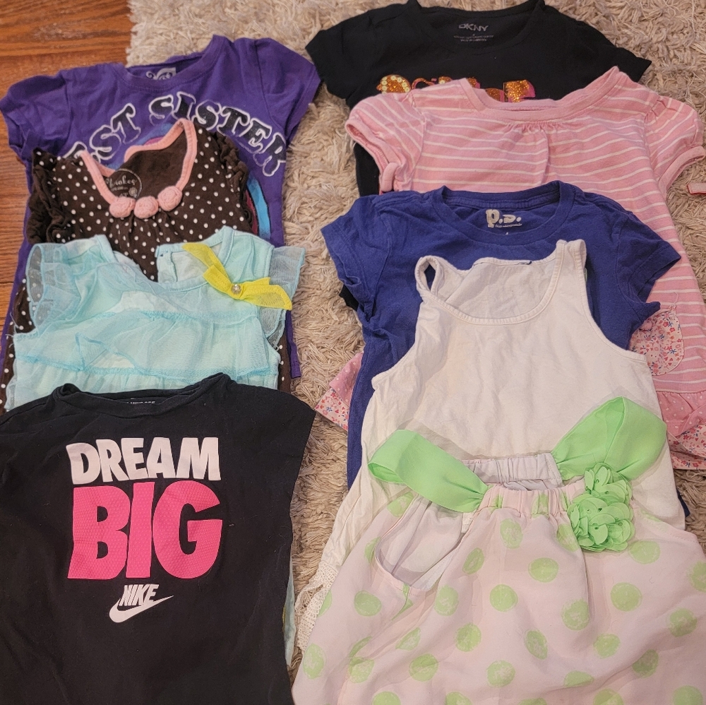 Girls Size 4 Bundle Of 9 Tshirts